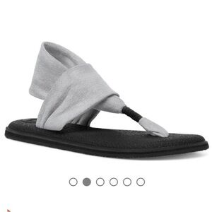Sanuk Women's Sandals Yoga Sling 2 Size 8 Black Gray Flat Shoes Beach